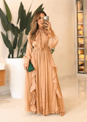 1010 - Vestido Musseline | Botões Perolado