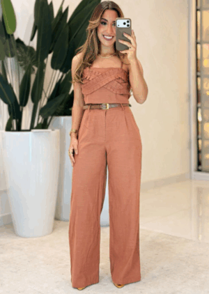 1084- Conjunto de calça | linho