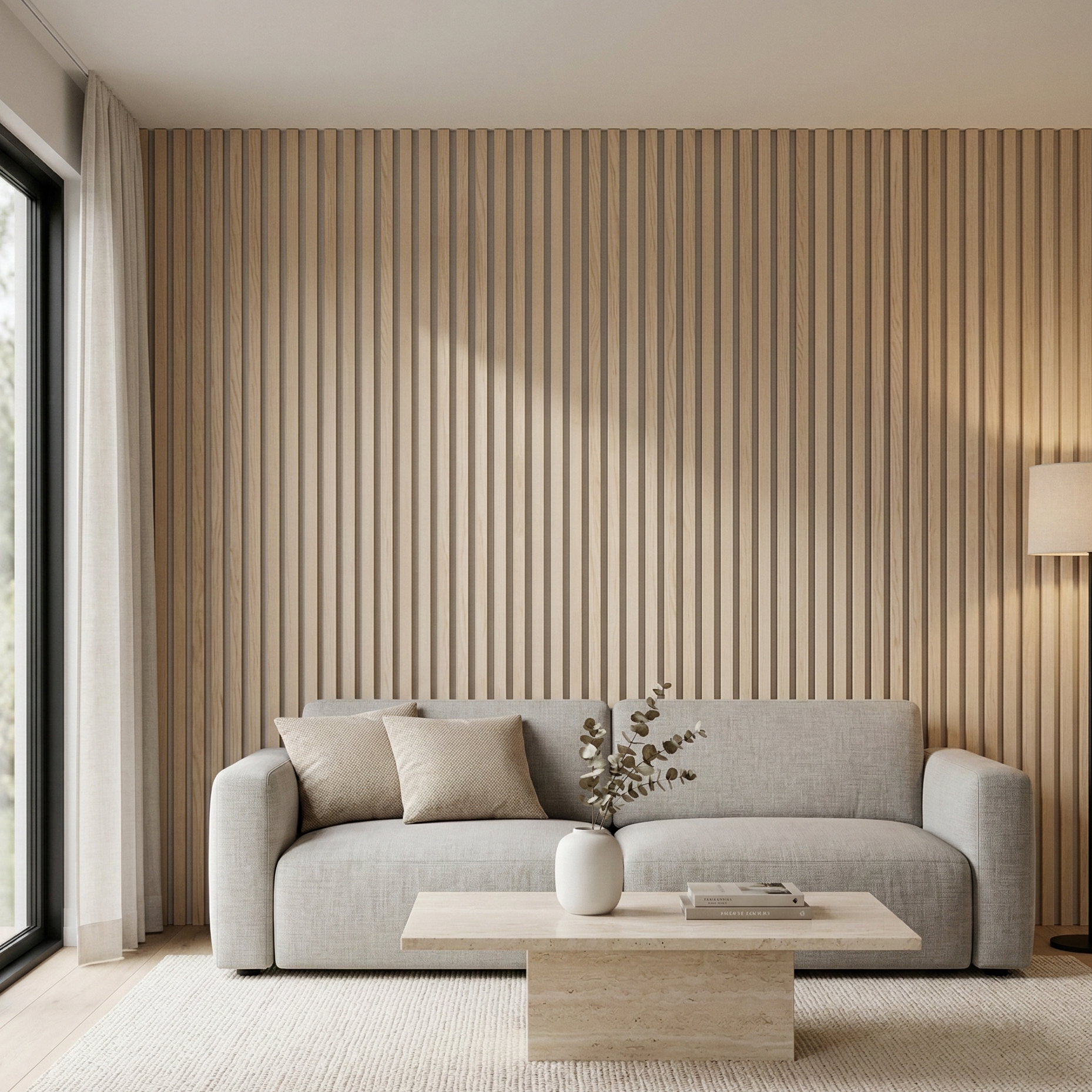 Hochwertige Akustik-Lamellenwandpaneele – 270 × 110 cm – Aeki - Imagem 9