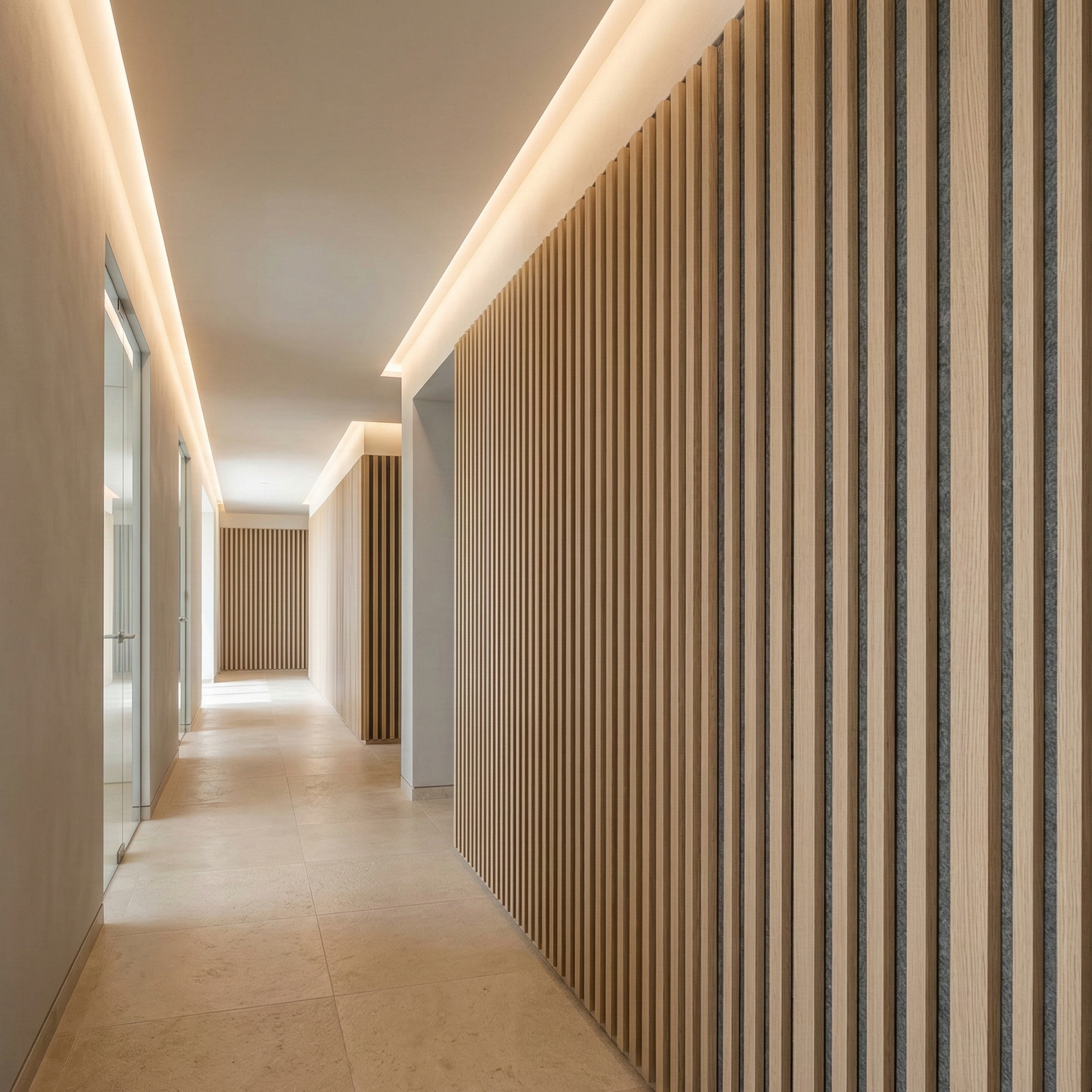 Hochwertige Akustik-Lamellenwandpaneele – 270 × 110 cm – Aeki - Imagem 4